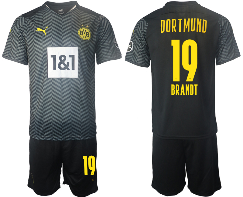 Men 2021-2022 Club Borussia Dortmund away black #19 Soccer Jersey